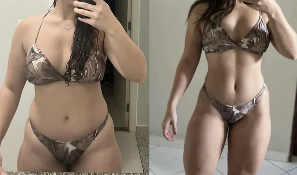 Antes e depois real de aluna da Consultoria Online HERO — resultado 5